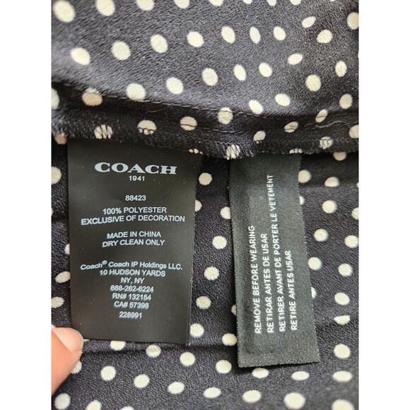 NWOT Coach Women's Micro Dots Pleated A Line Midi Skirt SIZE 2 black & White - Picture 7 of 7
